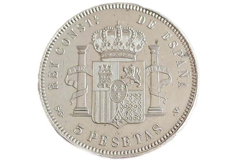 5 pesetas reverso