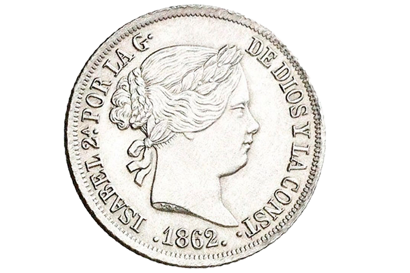 spain-2-reals-1862 ISABEL II